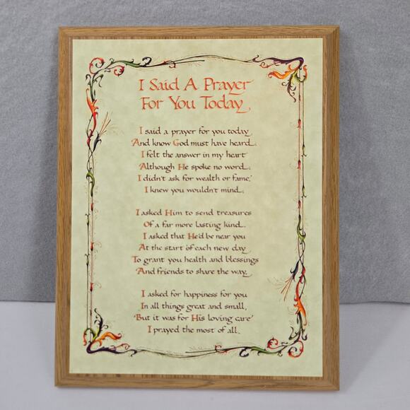 Vintage "I Said A Prayer for You Today" Wooden Plaque 9" x 7" - Picture 1 of 4